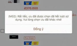 Mã giảm giá Shopee hết lượt sử dụng