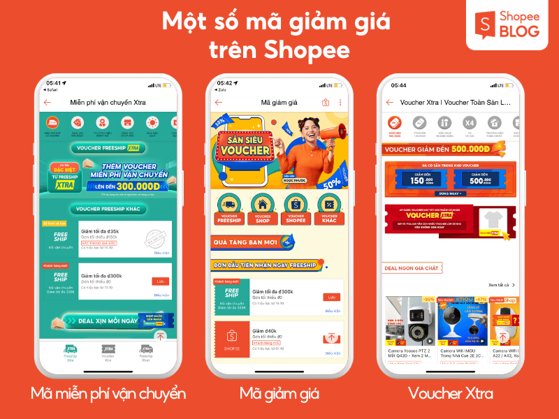Các loại mã giảm giá Shopee