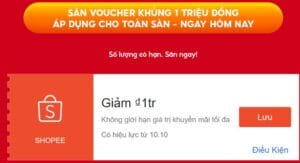 Mã giảm giá Shopee báo Bạn đã lưu voucher này
