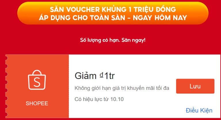 Mã giảm giá Shopee báo Bạn đã lưu voucher này